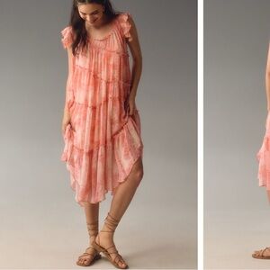 Anthropologie Asymmetric Hanky Tunic Midi Dress